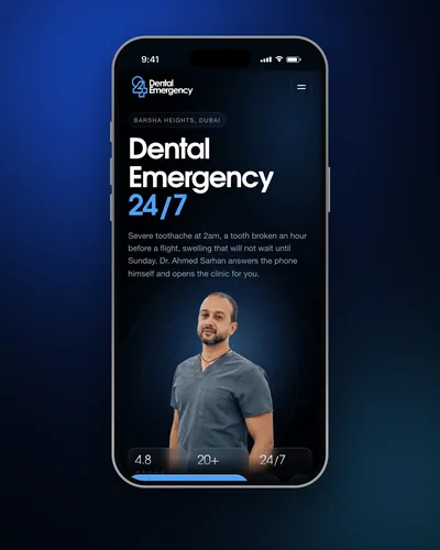 Dental Emergency 24/7 on a phone